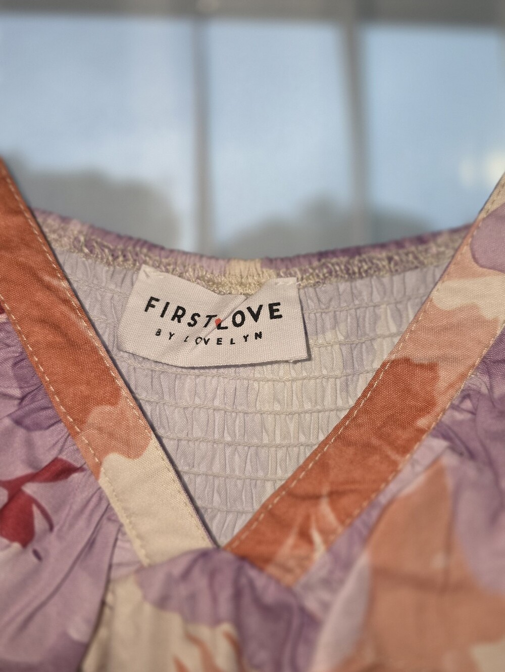 First Love Peach & Lavender Floral Maxi Dress with V-Neck - Picture 3 of 4